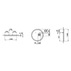 Laufen Spiegel Yva, rund, Durchmesser 600mm, LED-Beleuchtung, Touch-Schalter Ein... LAUFEN-H4485000YV2681 7612738178413 (Abb. 1)