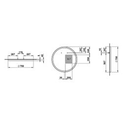 Laufen Spiegel Yva, rund, Durchmesser 750mm, LED-Beleuchtung, Touch-Schalter Ein... LAUFEN-H4485100YV2681 7612738178437 (Abb. 1)
