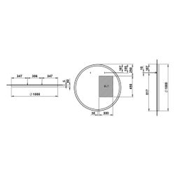 Laufen Spiegel Yva, rund, Durchmesser 1000mm, LED-Beleuchtung, Touch-Schalter Ei... LAUFEN-H4485200YV2681 7612738178451 (Abb. 1)
