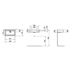 Laufen Waschtisch Classics 585x347x135mm, rechteckig, ohne Armaturenbank und Hah... LAUFEN-H510CL30001091 7612738178499 (Abb. 1)