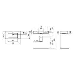 Laufen Waschtisch Classics 800x405x135mm, rechteckig, mit 1 Hahnloch und Überlau... LAUFEN-H510CL40001041 7612738178536 (Abb. 1)