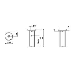 Laufen Waschtisch bodenstehend XCross 397x427x900mm, mit Wandanbindung ohne Arma... LAUFEN-H511CR37161121 7612738178864 (Abb. 1)