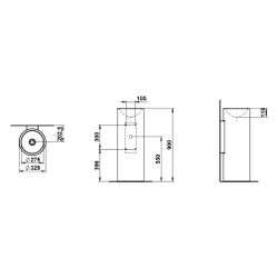 Laufen Waschtisch bodenstehend Form 329x367x900mm, mit Wandanbindung, ohne Hahnl... LAUFEN-H511FM20001121 7612738178888 (Abb. 1)