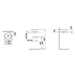 Laufen Waschtisch-Schale Classics 300x300x110mm, rund, ohne Hahnloch und Überlau... LAUFEN-H512CL10001121 7612738179823 (Abb. 1)