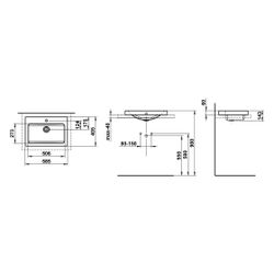 Laufen Waschtisch-Schale Classics 585x405x135mm, rechteckig, mit Armaturenbank, ... LAUFEN-H512CL30001041 7612738179908 (Abb. 1)