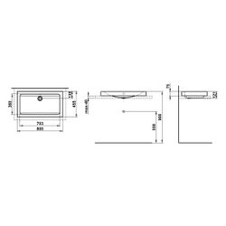 Laufen Waschtisch-Schale Classics 800x455x111mm, rechteckig, ohne Armaturenbank ... LAUFEN-H512CL70001091 7612738180058 (Abb. 1)