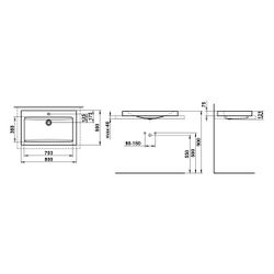 Laufen Waschtisch-Schale Classics 800x500x111mm, rechteckig, mit Armaturenbank u... LAUFEN-H512CL70001111 7612738180072 (Abb. 1)