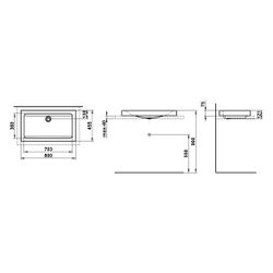 Laufen Waschtisch-Schale Classics 800x455x111mm, rechteckig, ohne Armaturenbank,... LAUFEN-H512CL70001121 7612738180096 (Abb. 1)