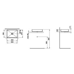 Laufen Waschtisch-Schale Metaphor 500x375x115mm, rechteckig, ohne Hahnloch und Ü... LAUFEN-H512ME50001121 7612738180164 (Abb. 1)