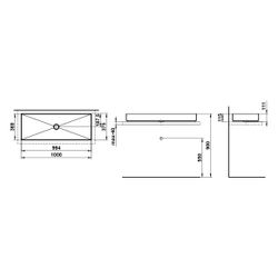 Laufen Waschtisch-Schale Metaphor 1000x375x115mm, rechteckig, ohne Hahnloch und ... LAUFEN-H512ME80001121 7612738180256 (Abb. 1)
