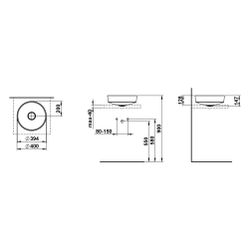 Laufen Waschtisch-Schale Rivo 400x400x147mm, rund, ohne Hahnloch und Überlauf, K... LAUFEN-H512RO41531121 7612738193317 (Abb. 1)