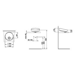 Laufen Waschtisch-Schale Tendo 400x400x195mm, rund, ohne Hahnloch und Überlauf, ... LAUFEN-H512TE40001121 7612738180812 (Abb. 1)