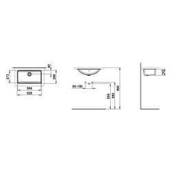 Laufen Einbau-Waschtisch Classics rechteckig 526x290x143mm, von unten, ohne Hahn... LAUFEN-H513CL20001091 7612738181185 (Abb. 1)