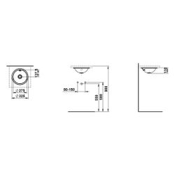 Laufen Einbau-Waschtisch Form rund 325x325x110mm, von unten, ohne Hahnloch, mit ... LAUFEN-H513FM20001091 7612738181246 (Abb. 1)