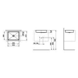 Laufen Einbau-Waschtisch Metaphor rechteckig 504x379x111mm, von unten, ohne Hahn... LAUFEN-H513ME50001091 7612738181383 (Abb. 1)