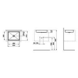 Laufen Einbau-Waschtisch Metaphor rechteckig 504x379x111mm, von unten, ohne Hahn... LAUFEN-H513ME50001121 7612738181413 (Abb. 1)