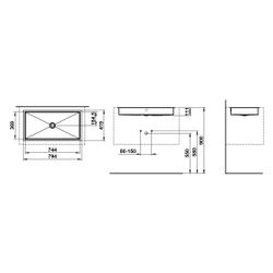 Laufen Einbau-Waschtisch Metaphor rechteckig 754x379x111mm, von unten, ohne Hahn... LAUFEN-H513ME70001091 7612738181437 (Abb. 1)