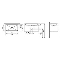 Laufen Einbau-Waschtisch Metaphor rechteckig 754x379x111mm, von unten, ohne Hahn... LAUFEN-H513ME70001121 7612738181451 (Abb. 1)