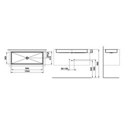Laufen Einbau-Waschtisch Metaphor rechteckig 1004x379x111mm, von unten, ohne Hah... LAUFEN-H513ME90001091 7612738181475 (Abb. 1)