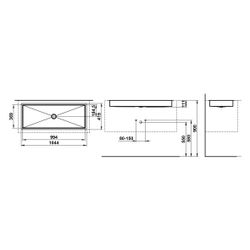 Laufen Einbau-Waschtisch Metaphor rechteckig 1004x379x111mm, von unten, ohne Hah... LAUFEN-H513ME90001121 7612738181505 (Abb. 1)
