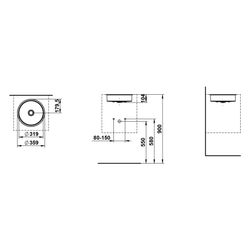 Laufen Einbau-Waschtisch Unisono rund 319x319x104mm, von unten, ohne Hahnloch un... LAUFEN-H513UO20001121 7612738181550 (Abb. 1)