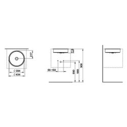Laufen Einbau-Waschtisch Unisono rund 394x394x114mm, von unten, ohne Hahnloch un... LAUFEN-H513UO40001121 7612738181598 (Abb. 1)