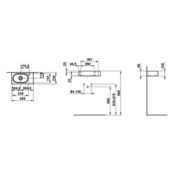 Laufen Waschtisch Fusion.S 450x236x100mm, rechteckig, Becken links, mit 1 Hahnlo... LAUFEN-H515FS40001111 7612738181673 (Abb. 1)