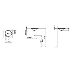 Laufen Einbau-Waschtisch Form rund 325x325x140mm, von oben, ohne Hahnloch, mit Ü... LAUFEN-H517FM20001091 7612738181932 (Abb. 1)
