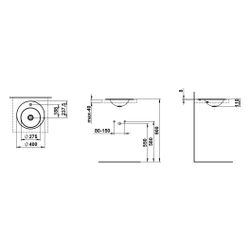 Laufen Einbau-Waschtisch Form rund 400x400x110mm, von oben, mit 1 Hahnloch, ohne... LAUFEN-H517FM30001111 7612738181994 (Abb. 1)