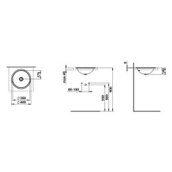 Laufen Einbau-Waschtisch Form rund 400x400x140mm, von oben, ohne Hahnloch und Üb... LAUFEN-H517FM30001121 7612738182014 (Abb. 1)