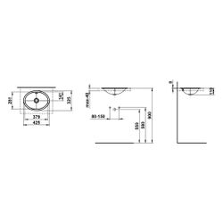Laufen Einbau-Waschtisch Form oval 425x325x110mm, von oben, ohne Hahnloch, mit Ü... LAUFEN-H517FM40001091 7612738182038 (Abb. 1)