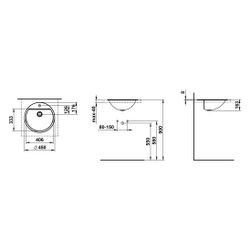 Laufen Einbau-Waschtisch Form rund 450x450x163mm, von oben, mit 1 Hahnloch, ohne... LAUFEN-H517FM50001111 7612738182083 (Abb. 1)