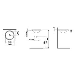 Laufen Einbau-Waschtisch Form rund 450x450x159mm, von oben, ohne Hahnloch und Üb... LAUFEN-H517FM50001121 7612738182090 (Abb. 1)