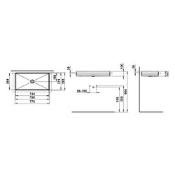 Laufen Einbau-Waschtisch Metaphor rechteckig 750x375x111mm, von oben, ohne Hahnl... LAUFEN-H517ME70001121 7612738182182 (Abb. 1)
