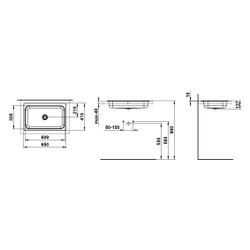 Laufen Einbau-Waschtisch Stream rechteckig 650x415x127mm, von oben, ohne Armatur... LAUFEN-H517SR70001091 7612738182229 (Abb. 1)
