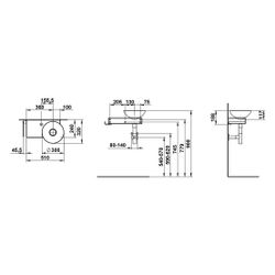 Laufen Waschplatz-Set Piccolo Novo 555x320x400mm, Schale links, mit Platte und Z... LAUFEN-H561PN37081111 7612738182472 (Abb. 1)