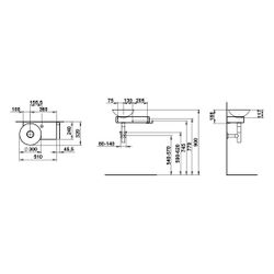 Laufen Waschplatz-Set Piccolo Novo 555x320x400mm, Schale rechts, mit Platte und ... LAUFEN-H561PN47071111 7612738182502 (Abb. 1)