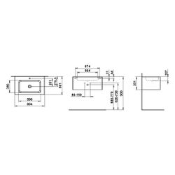 Laufen Waschplatz Folio 804x500x350mm, mit Armaturenbank, 1 Hahnloch, ohne Überl... LAUFEN-H580FO35211111 7612738182557 (Abb. 1)