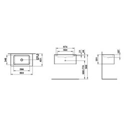 Laufen Waschplatz Folio 804x450x350mm, ohne Armaturenbank, Hahnloch und Überlauf... LAUFEN-H580FO35211121 7612738182564 (Abb. 1)