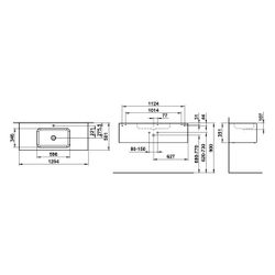 Laufen Waschplatz Folio 1254x500x350mm, mit Armaturenbank, 1 Hahnloch, ohne Über... LAUFEN-H580FO55211111 7612738182953 (Abb. 1)