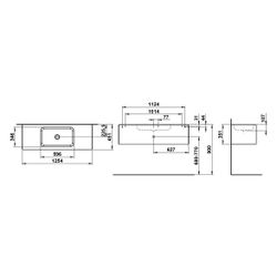 Laufen Waschplatz Folio 1254x450x350mm, ohne Armaturenbank, Hahnloch und Überlau... LAUFEN-H580FO55211121 7612738182960 (Abb. 1)
