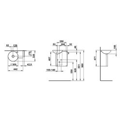 Laufen Waschplatz Insert 485x317x470mm, rechteckig, Becken links, mit 1 Hahnloch... LAUFEN-H585IN40001111 7612738183431 (Abb. 1)
