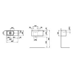 Laufen Waschplatz Xplore.S 600x268x300mm, rechteckig, Becken links, mit 1 Hahnlo... LAUFEN-H585XS40001111 7612738183462 (Abb. 1)