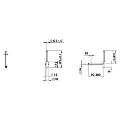 Laufen Siphon höhenverstellbar von 75 bis 330mm, Weiß matt... LAUFEN-H590LA72680001 7612738183561 (Abb. 1)
