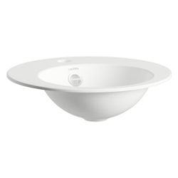 Laufen Einbau-Waschtisch Form rund 400x400x110mm, von oben, mit 1 Hahnloch und Ü... LAUFEN-H517FM30001041 7612738181963 (Abb. 1)