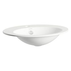 Laufen Einbau-Waschtisch Form oval 500x400x111mm, von oben, mit Armaturenbank, 1... LAUFEN-H517FM60001041 7612738182106 (Abb. 1)