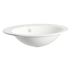 Laufen Einbau-Waschtisch Form oval 600x500x150mm, von oben, mit 1 Hahnloch und Ü... LAUFEN-H517FM70001041 7612738182144 (Abb. 1)