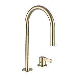 Laufen 2-Loch-Waschtischmischer Kartell Schwenkauslauf Ausladung 166mm, Gold, oh... LAUFEN-H3113320012201 7612738961176 (Abb. 1)