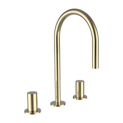 Laufen 3-Loch Waschtischmischer Kartell Schwenkauslauf Ausladung 166mm, Gold, oh... LAUFEN-H3123330012201 7612742513842 (Abb. 1)