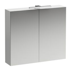 Laufen Spiegelschrank BASE, 185x800x700mm, glänzend Weiß, 2 Türen, LED-Beleuchtu... LAUFEN-H4028021102611 7612738914493 (Abb. 1)